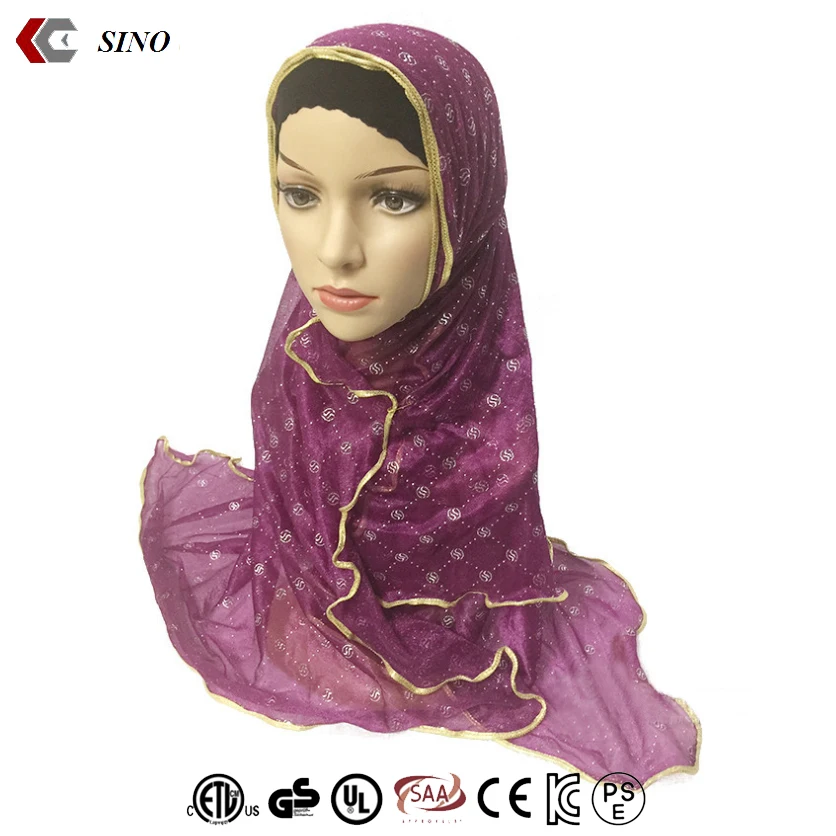 Red sari muslim bandana for women custom arabic cap hijab bonnet muslim turban hijab islamic cap headscarf