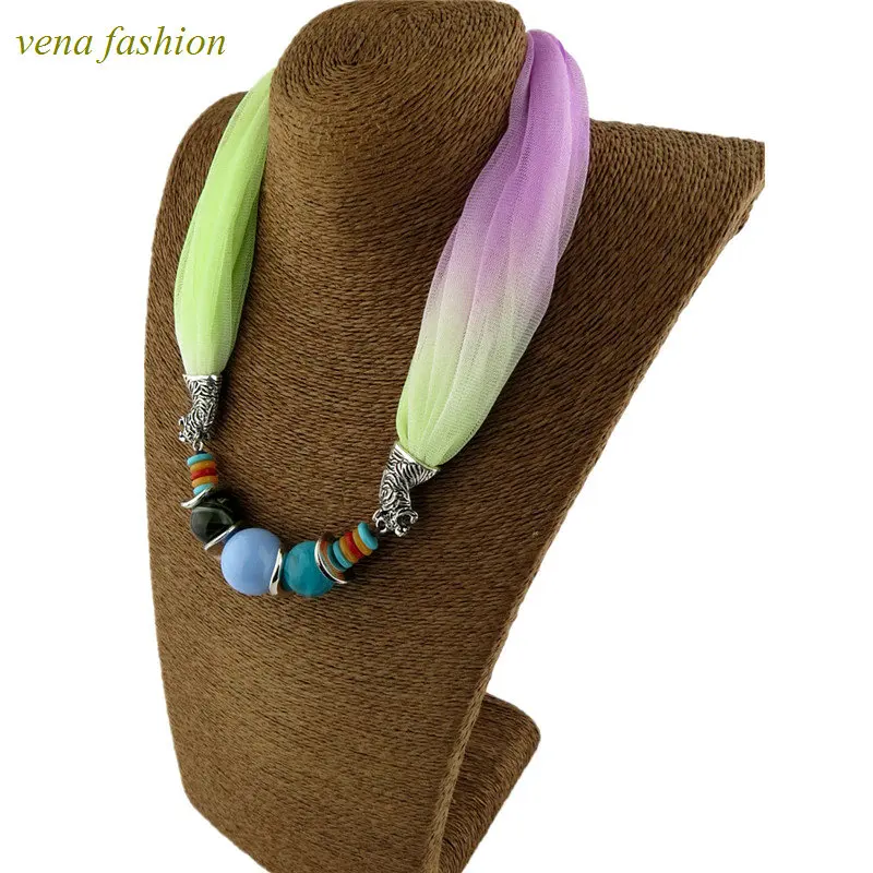 two tone new style together scarf and necklace