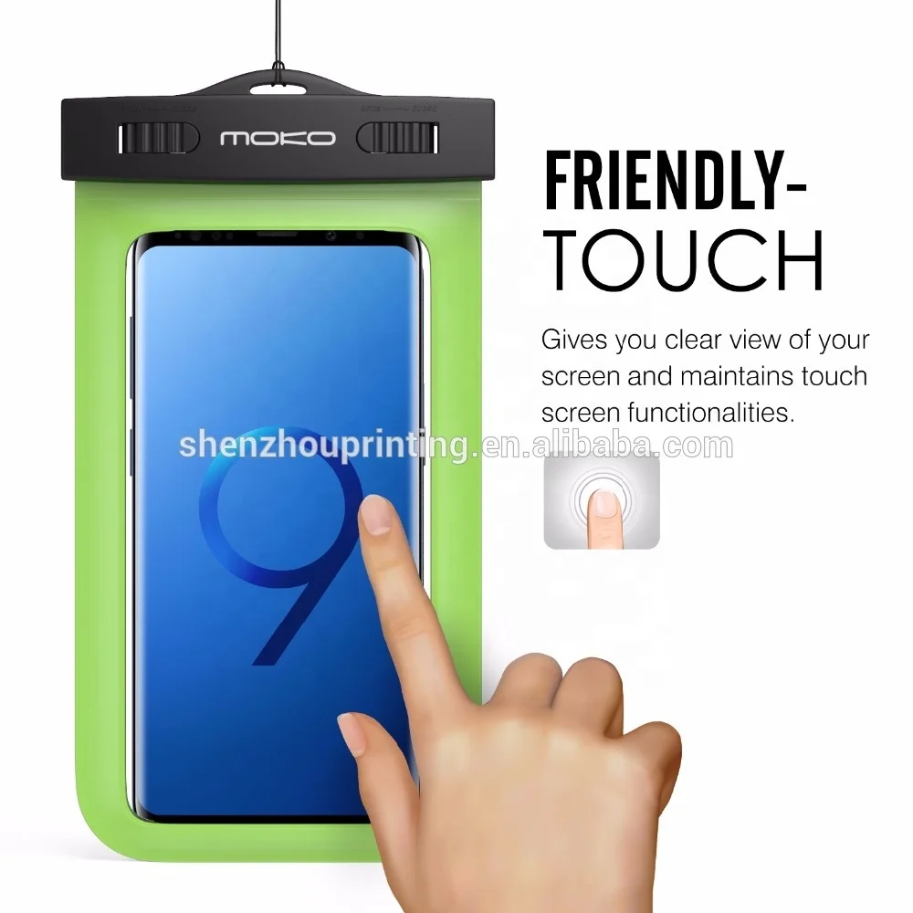 
Promotional factory full sealed waterproof luminous cell smart phone dry bag case, universal clear waterproof phone bag PVC 