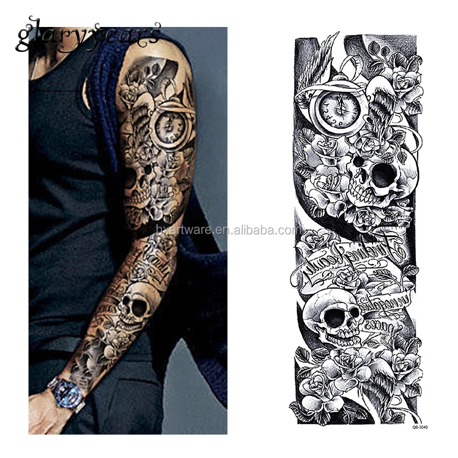 wholesale water based temporary tattoo sleeve for men