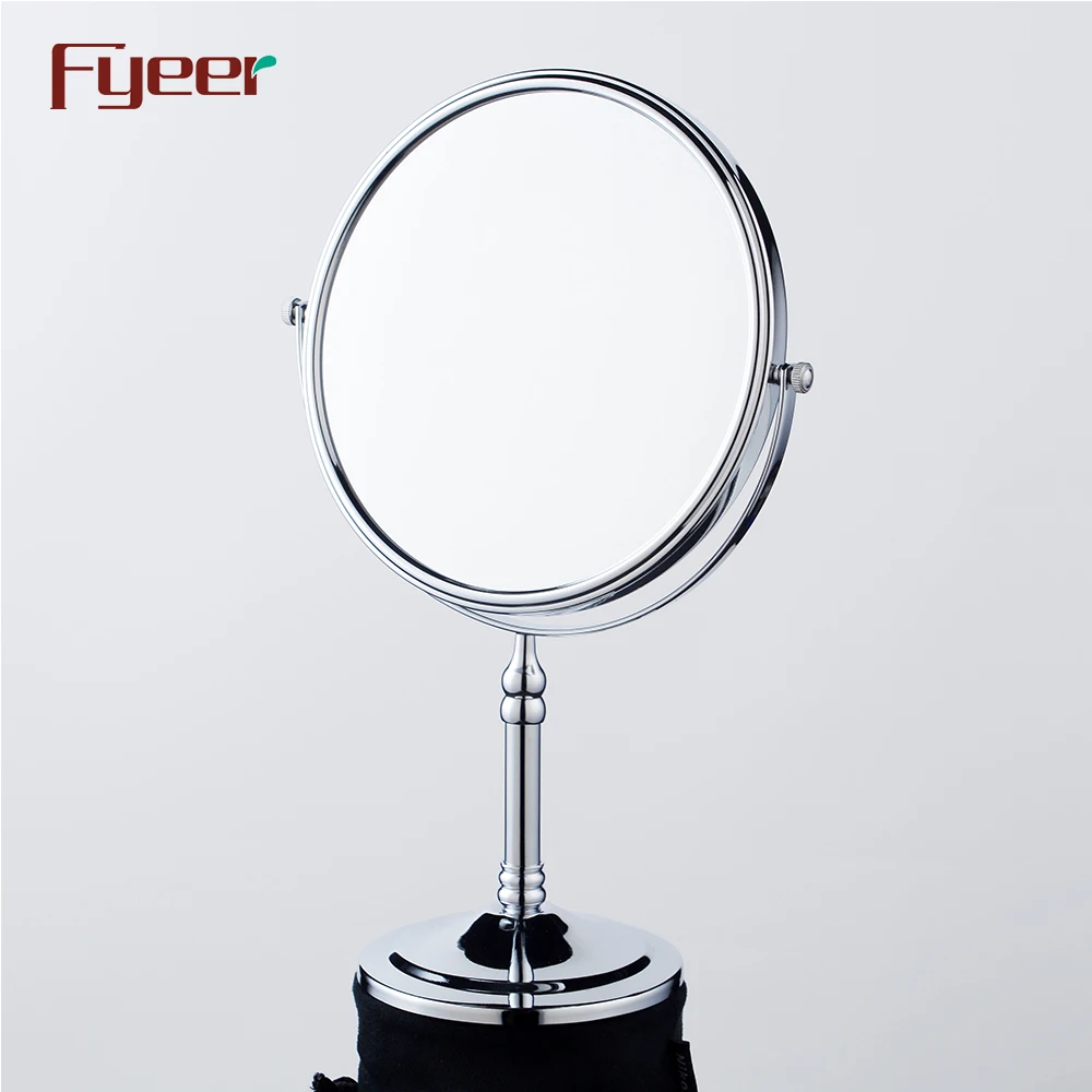 Fyeer Wholesale Round Brass Cosmetic Mirror with 3X Magnification