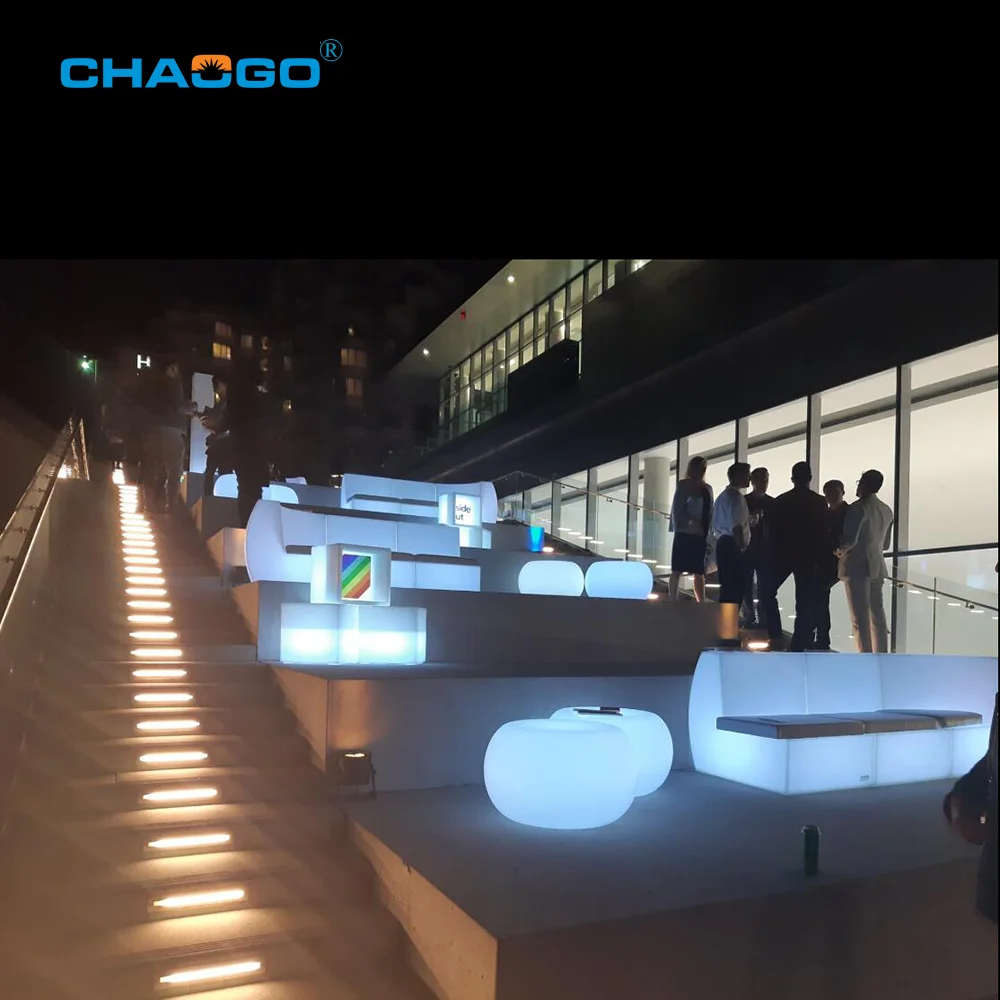 Наборы мебели для бара, скамейка для бара/клуба/улицы, цветные освещенные светодиодные секционные диваны, светодиодные изогнутые секционные диваны для улицы