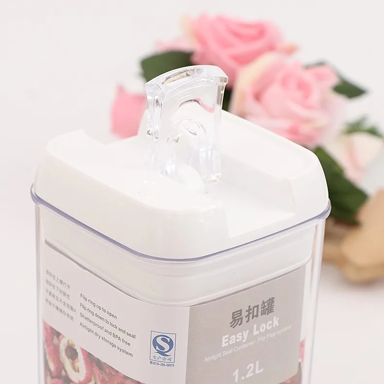 
6 Piece Set Factory direct small size Square sale high transparent airtight Container Set for Food Storage Plastic Easy Lock 