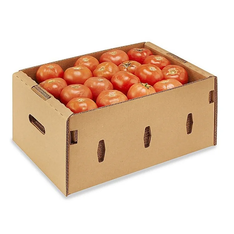 Recycle Wholesale Custom Corrugated Folding Mango Apple Orange Banana Tomato Fruit Vegetable Packaging Shipping Carton Box