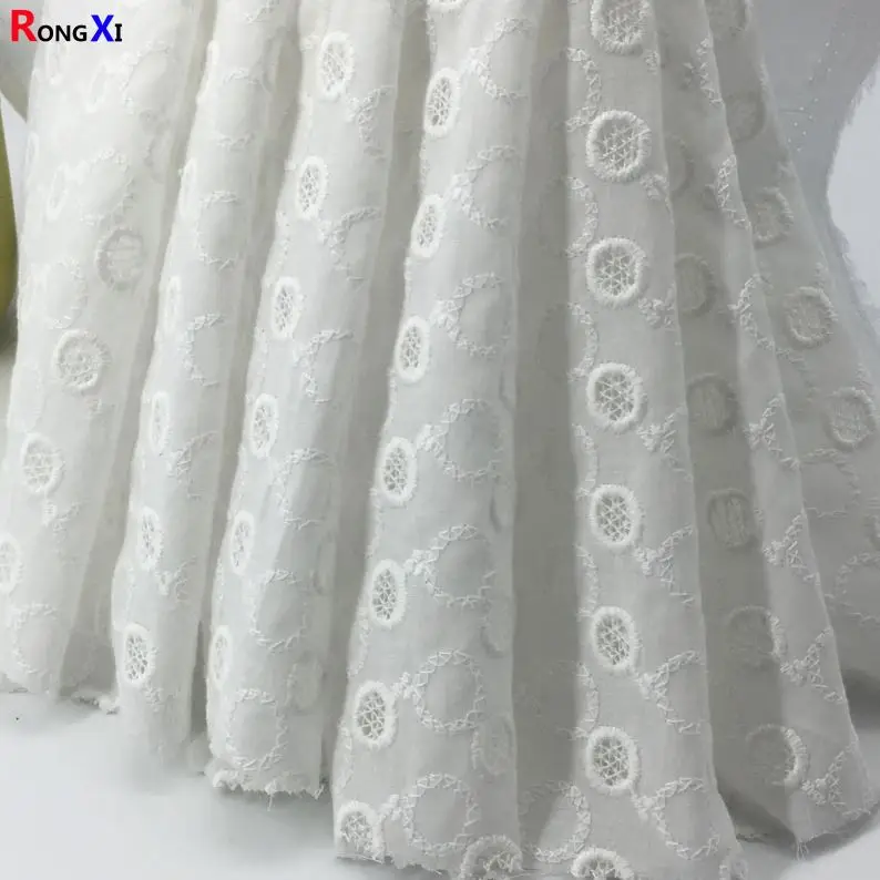 RXF0609 Brand New 100%  swiss voile lace Cotton Embroidered Fabric