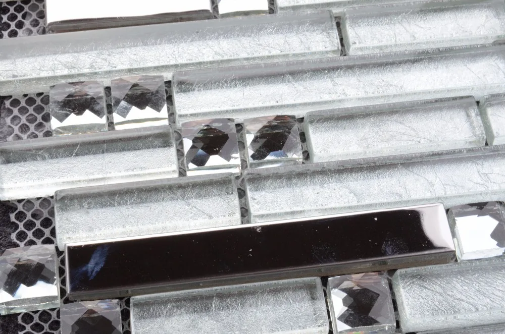 300X300MM Factory Wholesale Mosaic Glass Mirror Pure Color Wall Panel design colorful tile Glass Mosaic