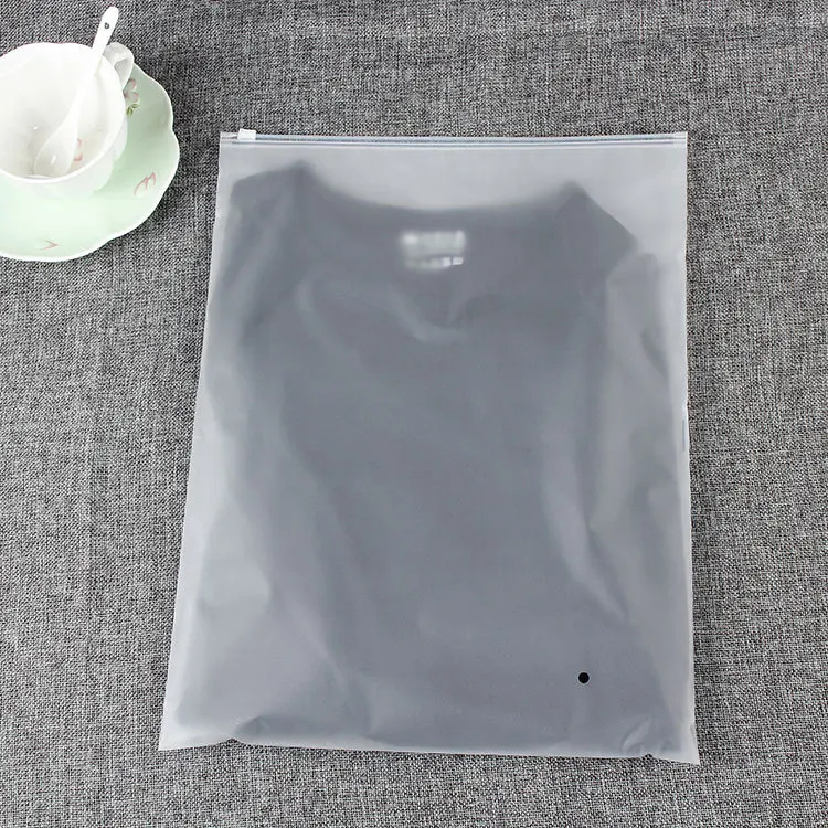 Custom LOGO PE vinyl adhesive zip-lock plastic t-shirt packaging bag