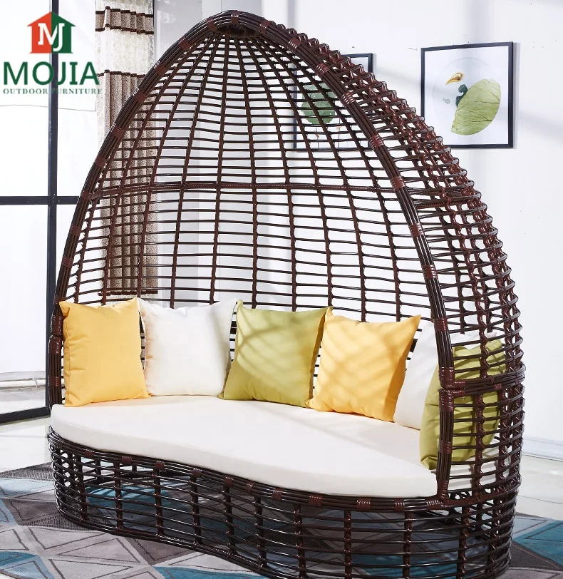 Garden Rattan Furniture Outdoor Wicker Sofa Sets Nest Shape Lounge Outdoor Leisure Sets Patio Sun Lounge