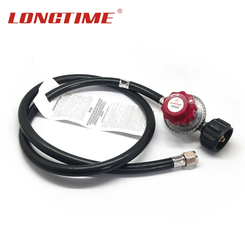 
LONGTIME 0-10 PSI 4 Feet Hose Propane Gas Camper Regulator with 3/8