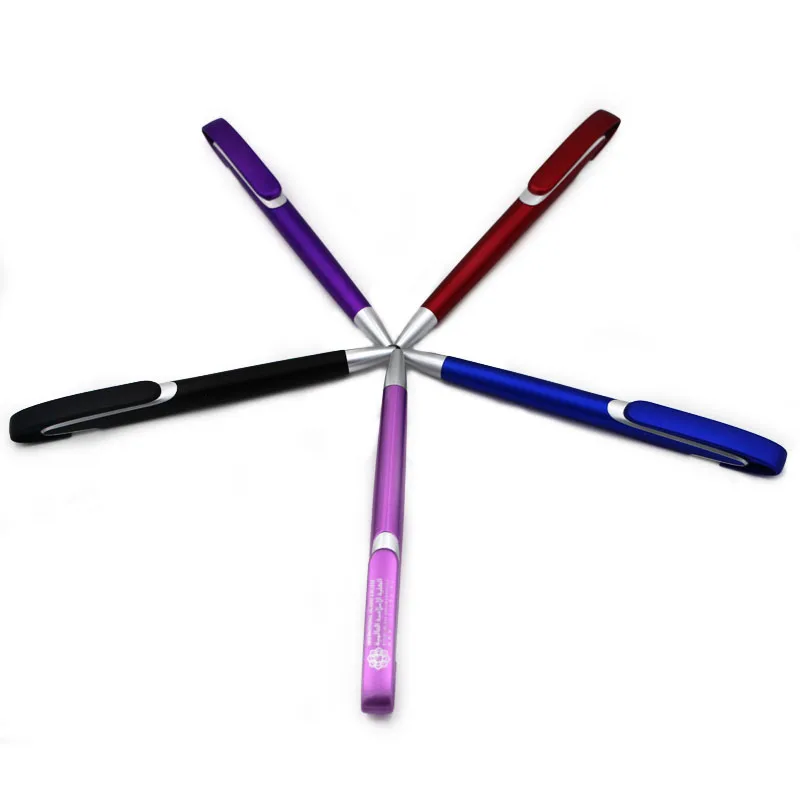 Flat custom logo spray advertising ballpoint pen for promotion