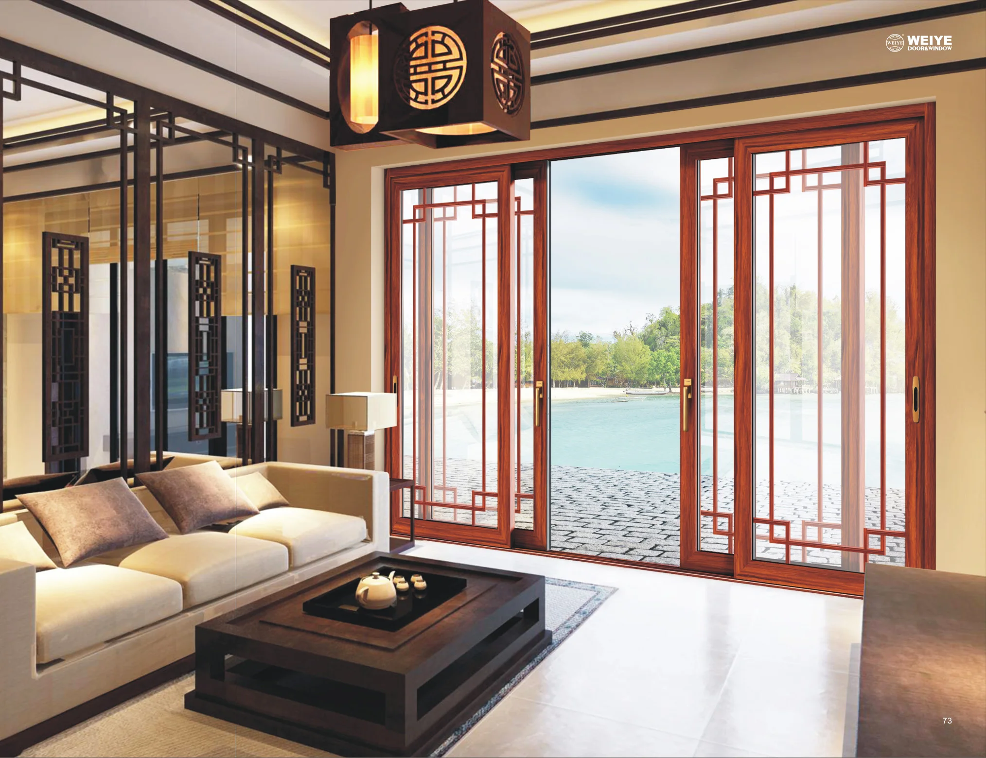 
WEIYE Factory wood grain color slide door design high quality and low price 