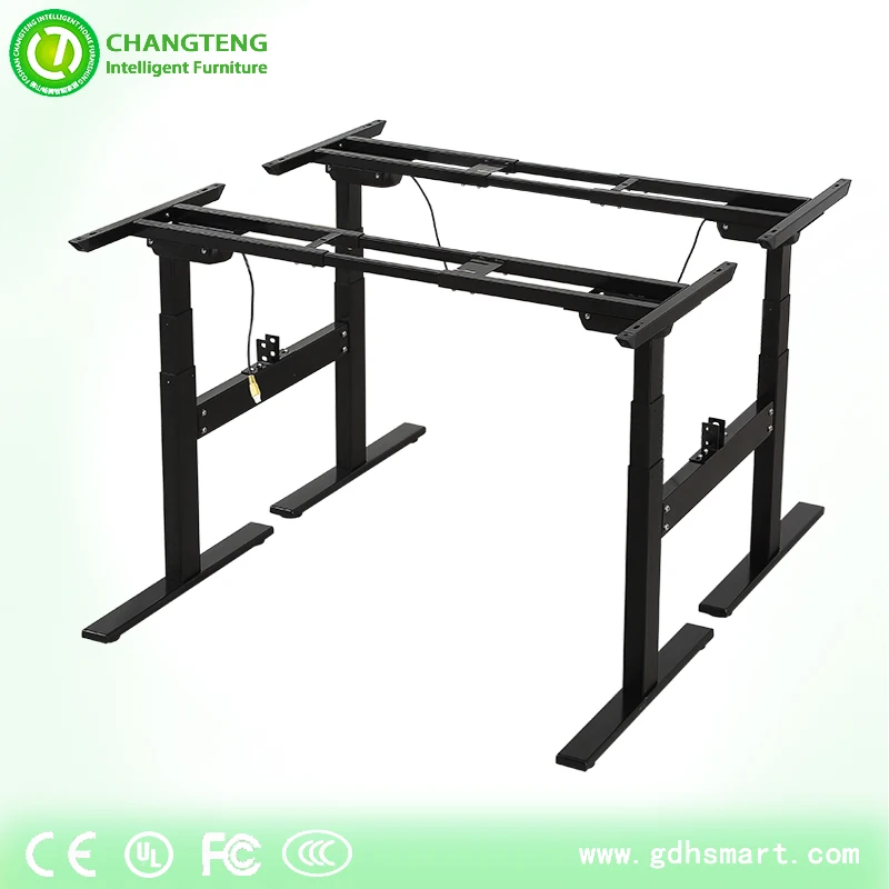 height adjustable desk frame face to face workstation adjustable table legs with linear actuator sit stand desk frame metal legs