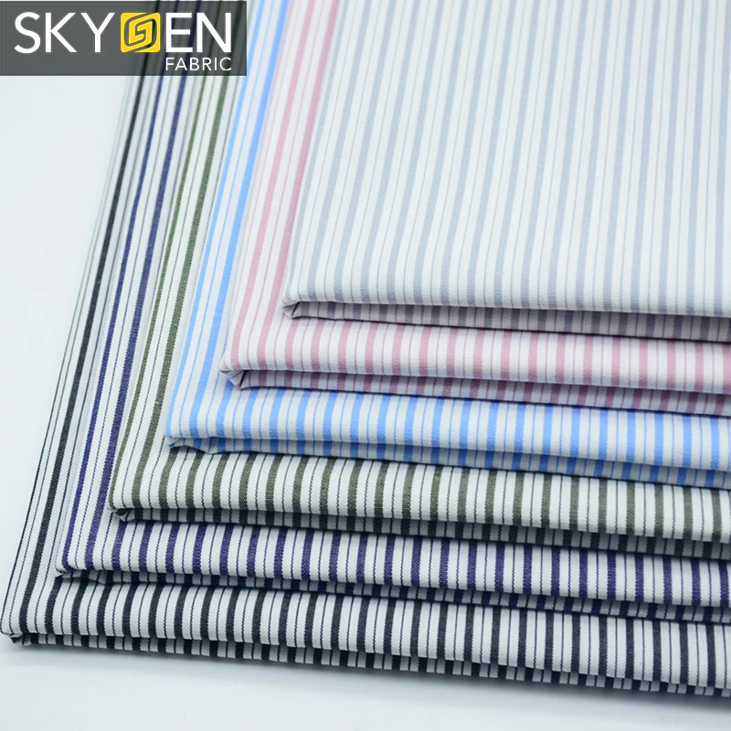 Новинка, популярная текстильная Мужская рубашка, одежда, тканая рубашка, чесаный 100% хлопок, полосатая ткань из Китая
