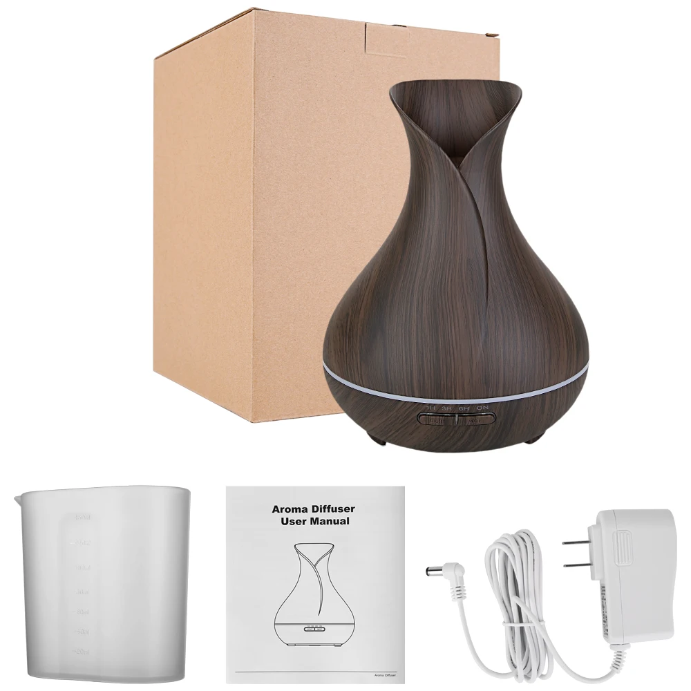 China Wholesale Dark Wood Grain Vase Electric Fragrance Home Mini Aromatherapy Scent Air Essential Oil Aroma Diffusers