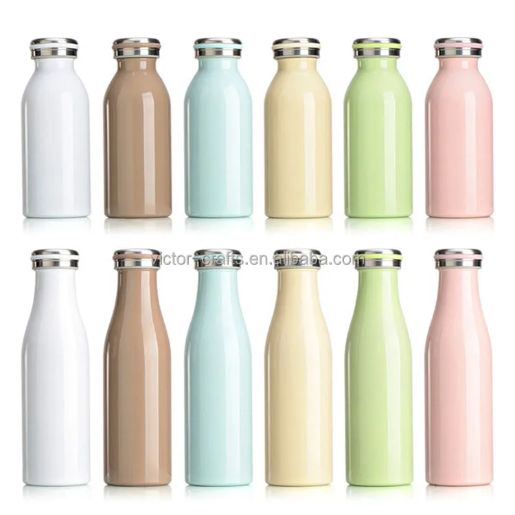 
2021 New Double wall Vacuum insulated milk bottle 350/500ml stainless steel water bottle 