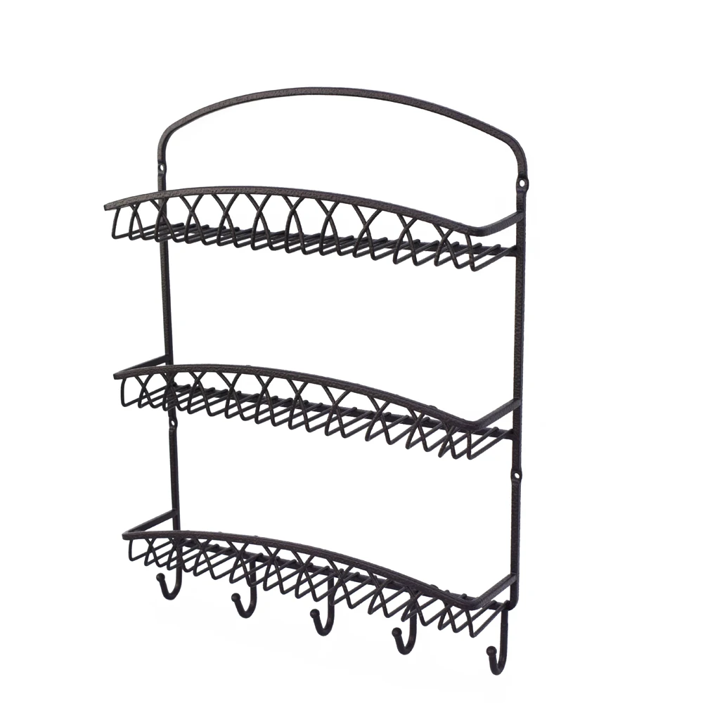 Kitchen Accessories Wrought Iron Wall Mounted Spice Rack