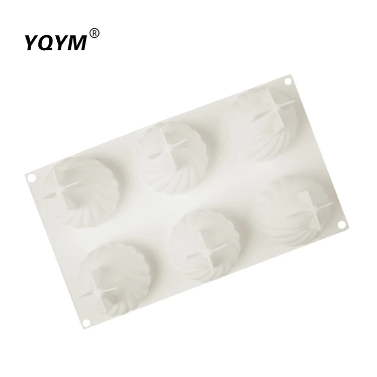 YQYM Wholesale Price Food Grade Dumpling Shape Fondant Cake Mold 6 Cavity Silicon Chocolate Moulds