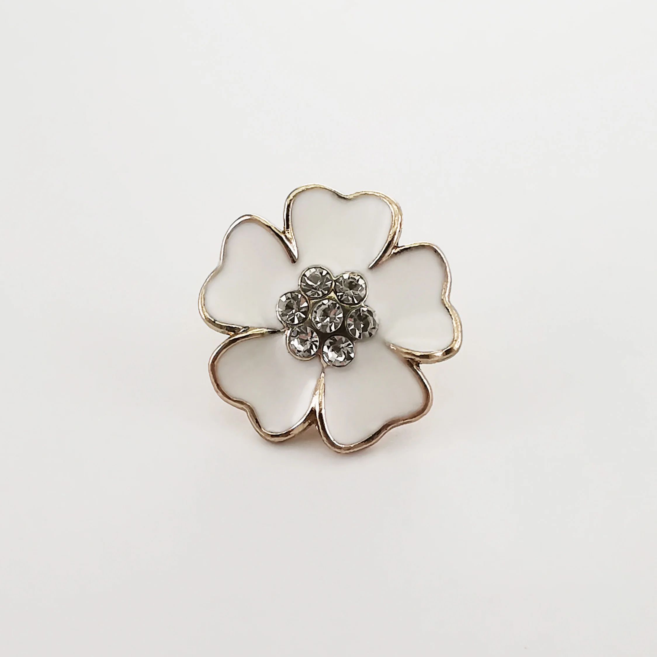 Metal  Oil Filling  Flower  Button Rivet  Decoration with Diamond for Shoes Bag Garments