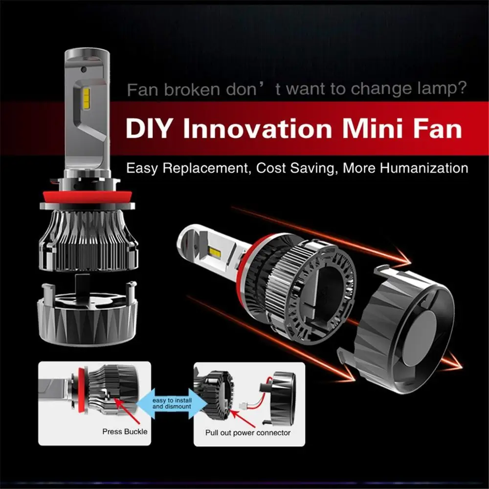 auto lighting system Small Size 10000LM 60W Mini Car Led Headlight M1 H4 Led Headlight 6500K