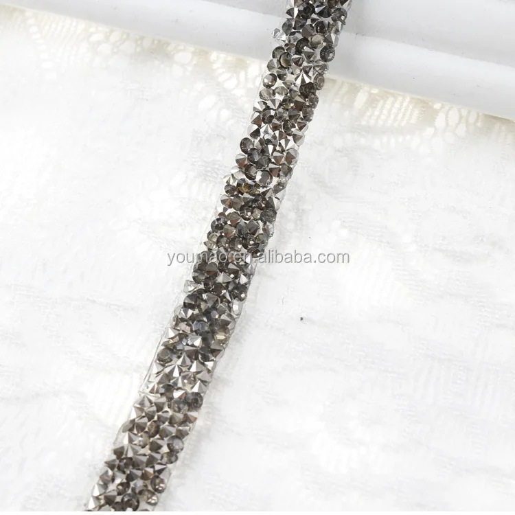 Hot Sale 1cm Crystal Diamond Trim Hotfix Rhinestones Mesh Banding For Sandal Shoes