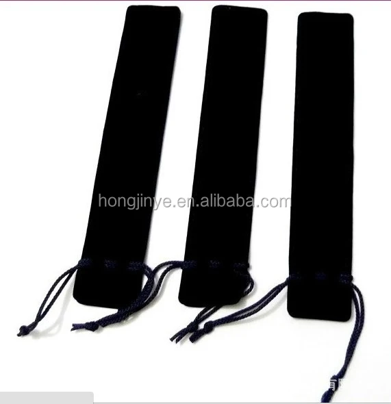 High quality velvet pen pouch velvet gift pencil bag velvet jewelry bag custom logo for jewelry pen fork bag