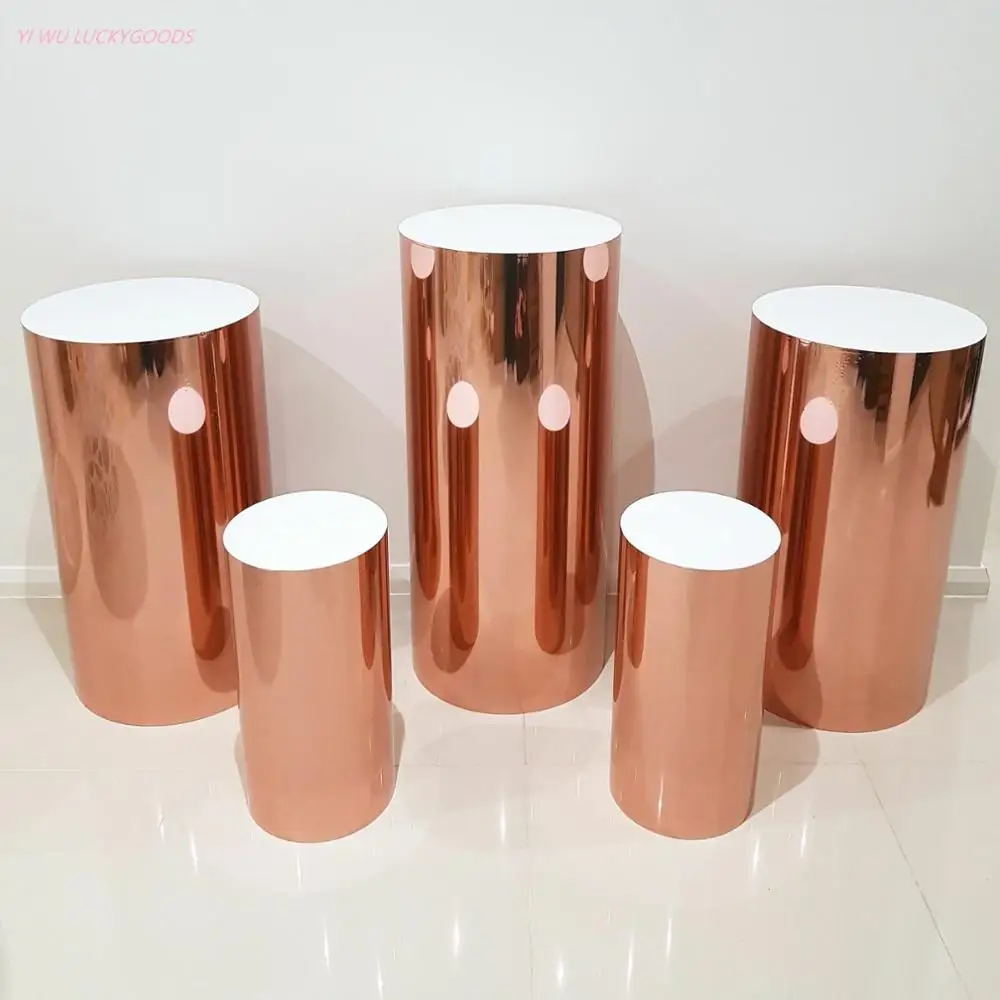 LG20181130-6 Wedding colorful cylinder plinthes for wedding decoration stage