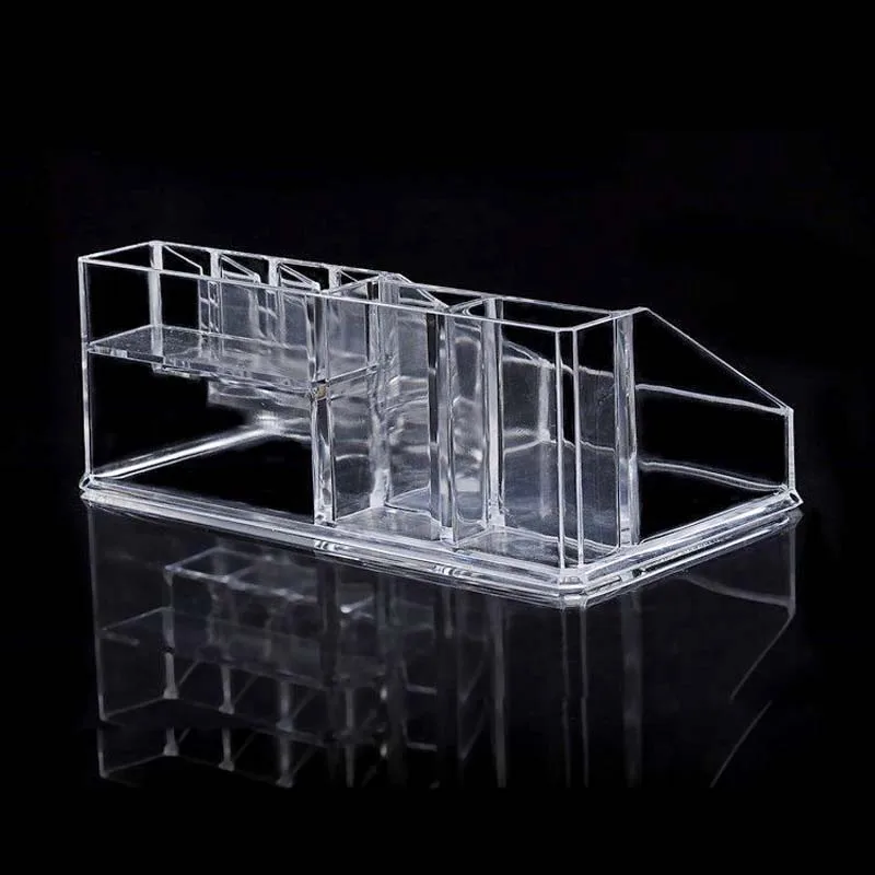 Crystal Acrylic Cosmetic Organizer Clear Makeup Jewelry Cosmetic Storage Display Box Acrylic Case Stand Rack Holder Organizer