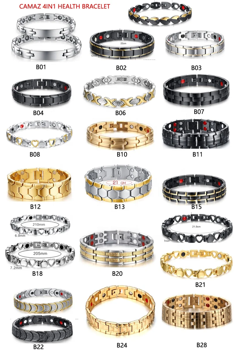 9098  health stainless steel germanium bracelet with germanium ions and ochre box packaging , OEM logo acceptance