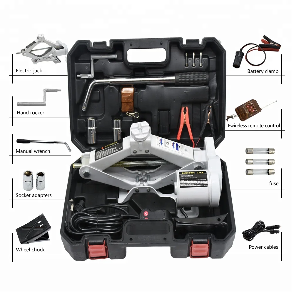 Маленький электрический портативный легкий ножничный домкрат
