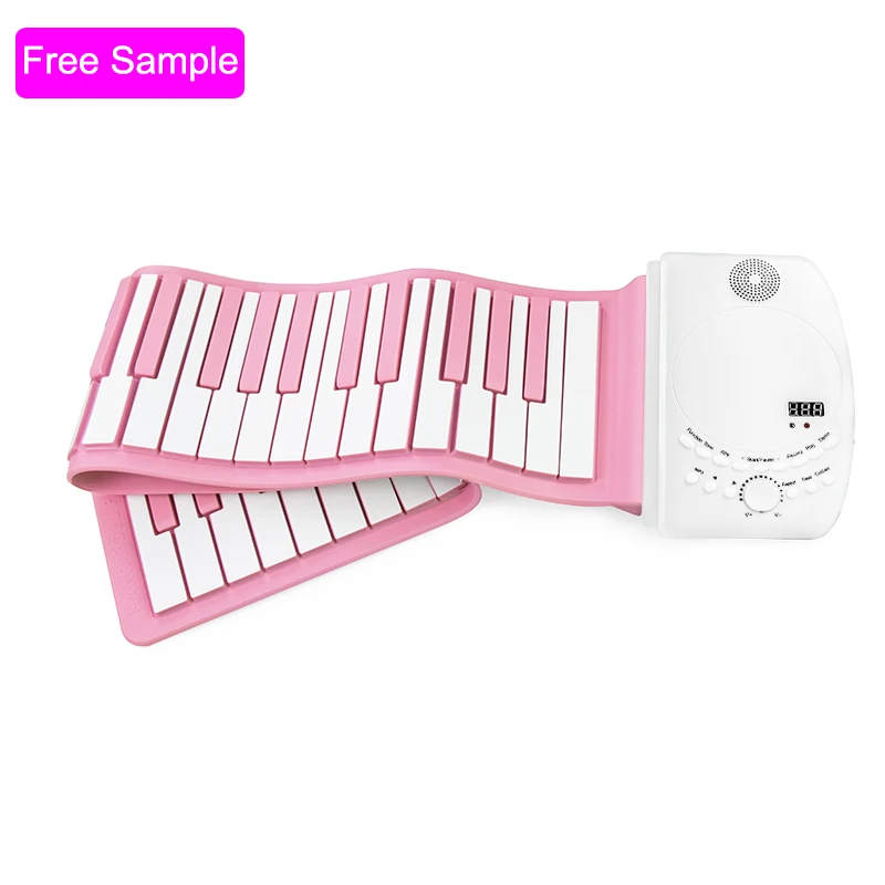 Pink silicone hand roll up Piano MIDI  keyboard piano 88 keys musical keyboard