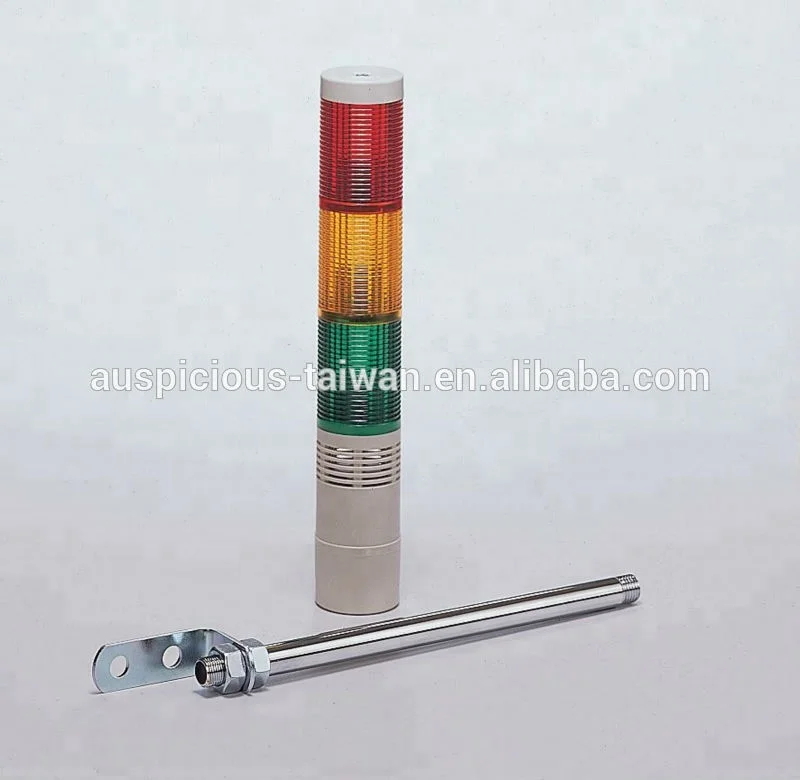 50mm Steel Rod Flash Type LED Alarm Signal Tower Light with Buzzer (ATLFB5)