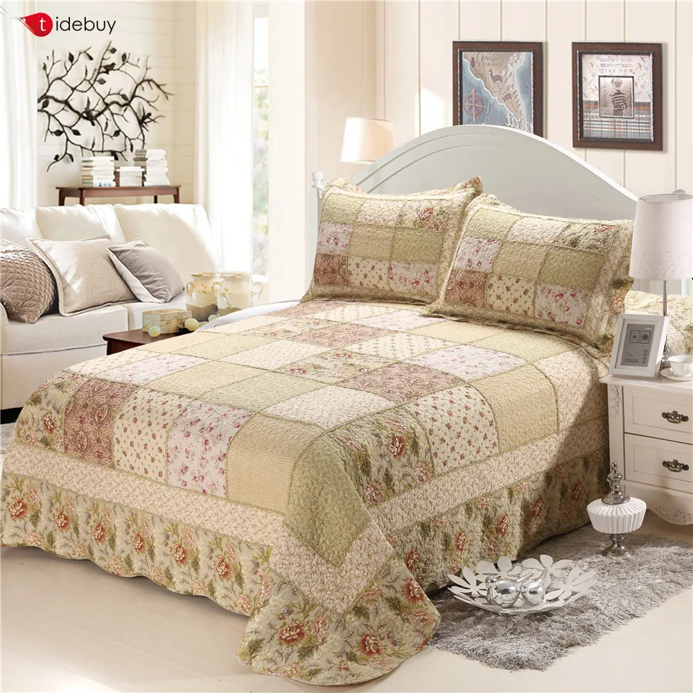
China Bed Latest Cheap 100% Cotton Embroidery Kids Custom Printed Handmade Duvet Patchwork Linen Shame With Flat Sheet Quilt Set 