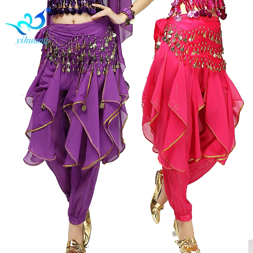 High Quality Arabic Belly Dancing Harem Pants Women Indian Trousers Chiffon Dance Performance Wear OEM