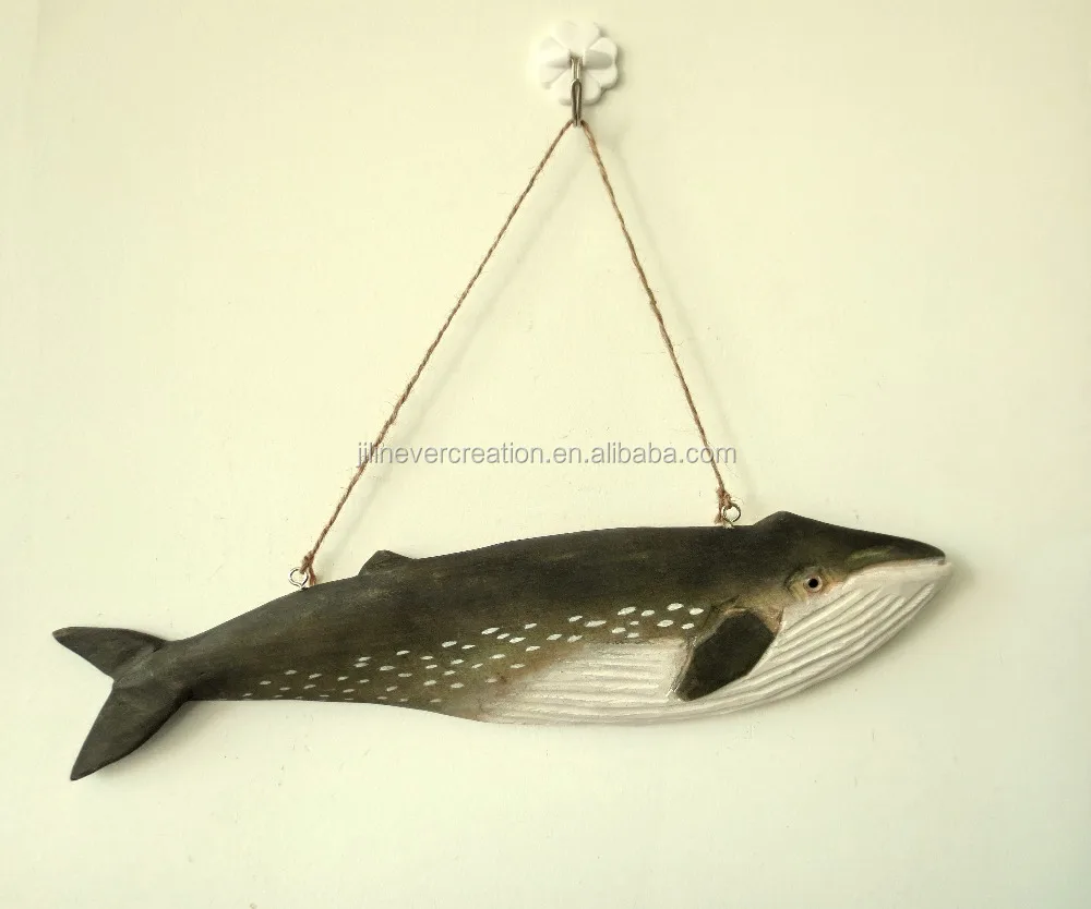 wooden hand craved fish decoration
