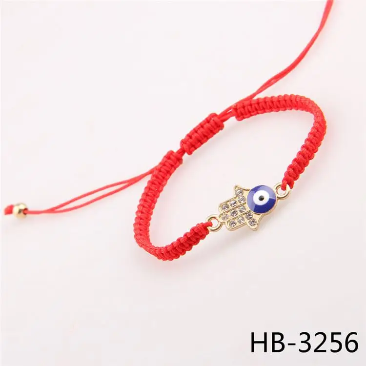 Good lucky gift red rope braided bracelet women hamsa hand eye charm string bracelets