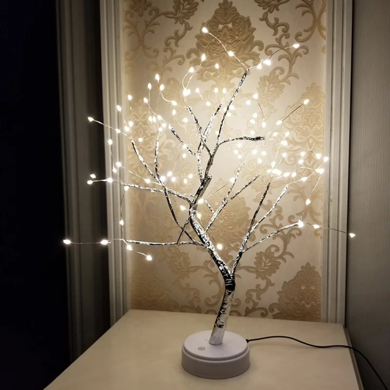USB Touch switch control Bright LED Lamp 108 LEDS Greeting Tree Lights  LED Fire Tree Lamp For Home Holiday Lighting Christmas
