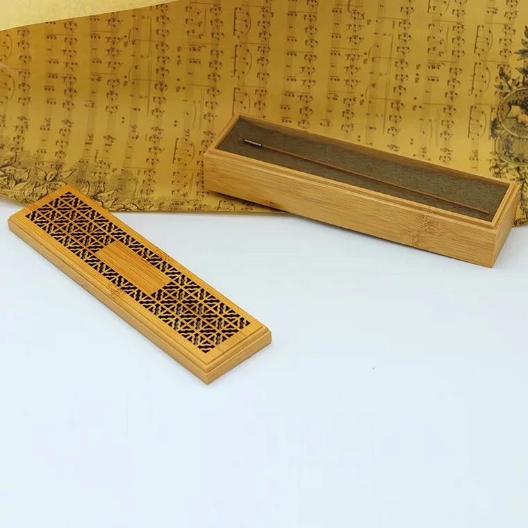 Custom Collins Engraving Bamboo Wood Incense Burner Arabic