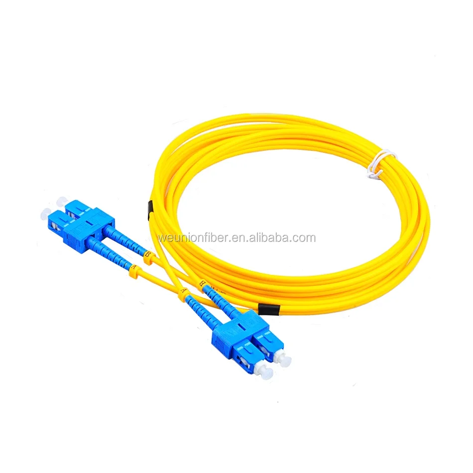 oem/odm patch cord sc-sc upc 3meter scupc-scupc duplex G652d PVC 2mm DX fiber optic patchcord scupc sc/upc patch cord