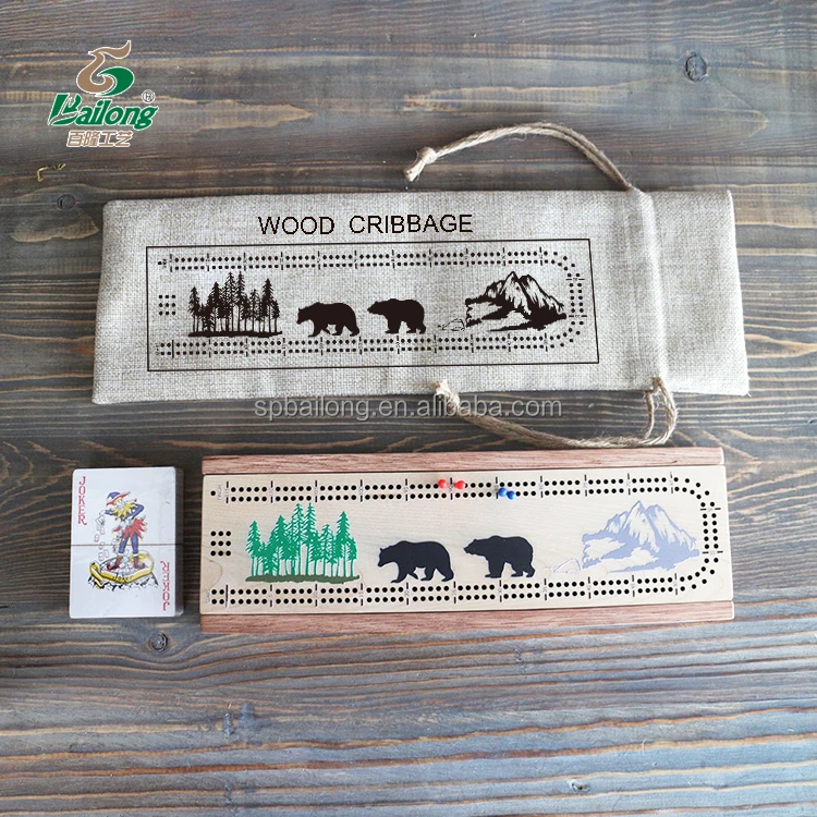 Professional factory kids adult gift score wooden cribbage set board game