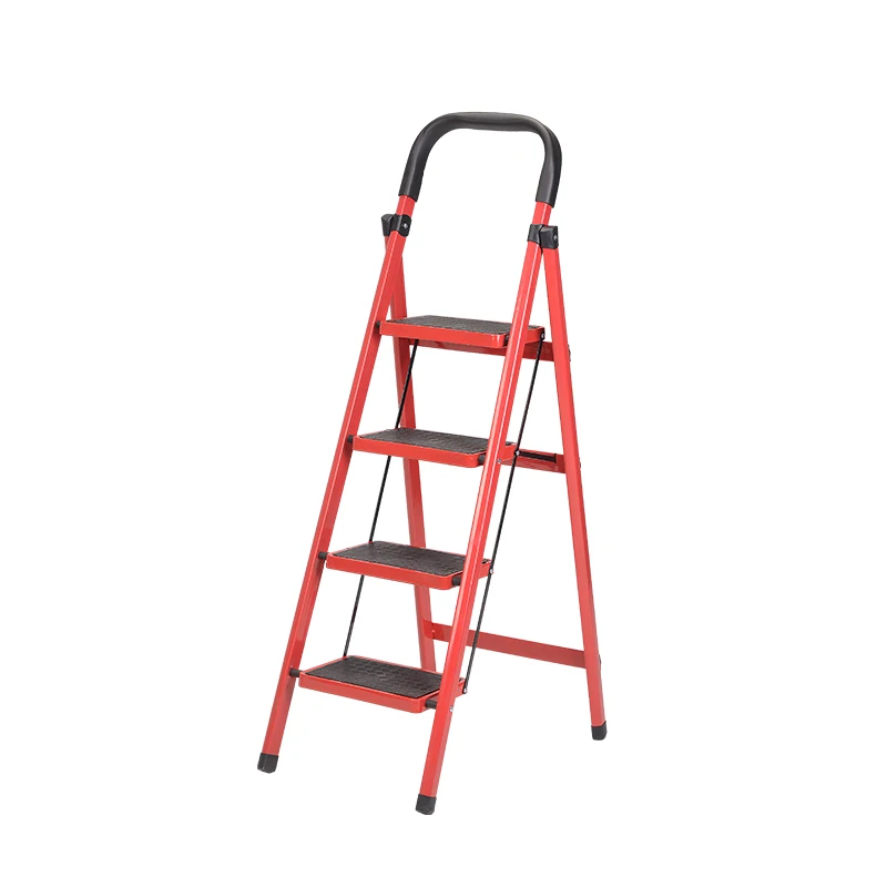 Manufacturer supply 4 steps steel household folding home ladder