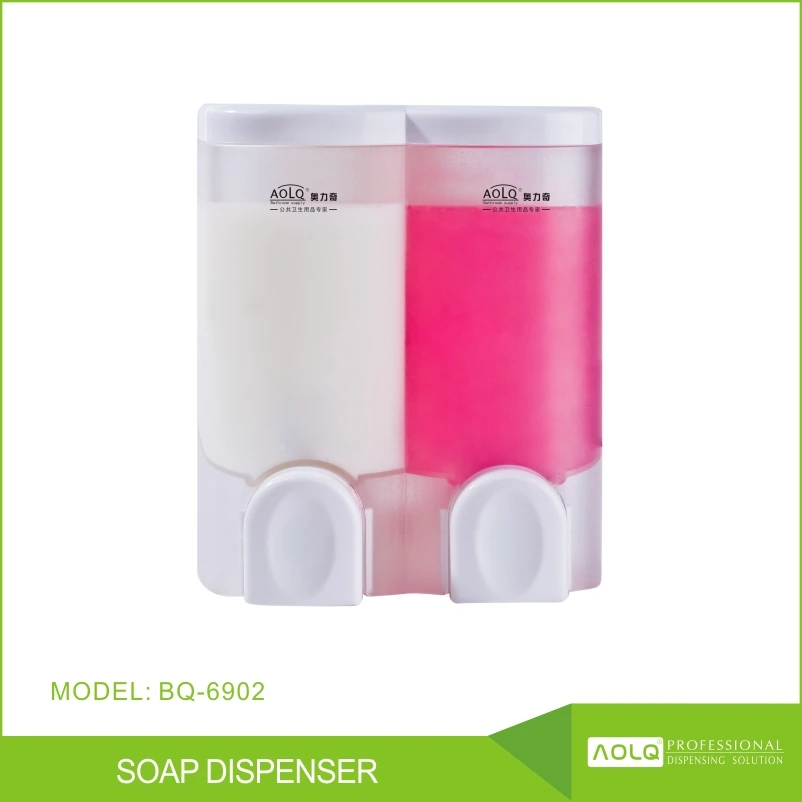 купить небольшой пластиковый двойной дозатор мыла, для отеля и ванной