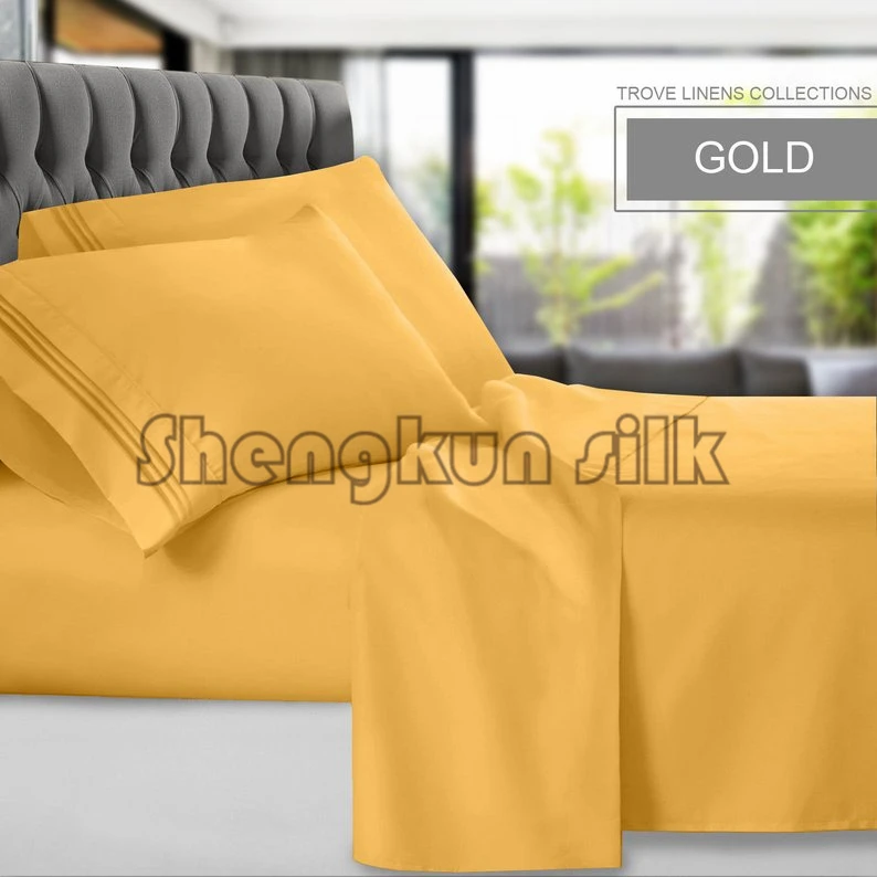
Набор шелковистых простыней из мягкого бамбукового хлопка, постельное белье из 100% бамбукового хлопка, Королевский размер, постельное белье на заказ 