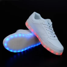 2016 women light up led luminous shoes color glowing casual fashion with new simulation sole charge for men adults neon basket
