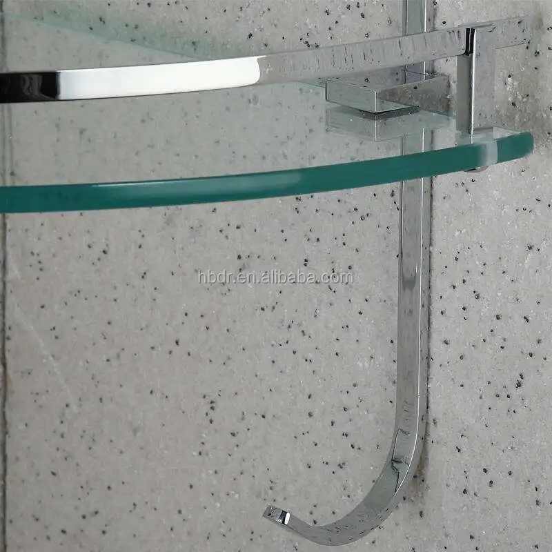 
Tempered rectangle sector glass for bathroom corner shelf 