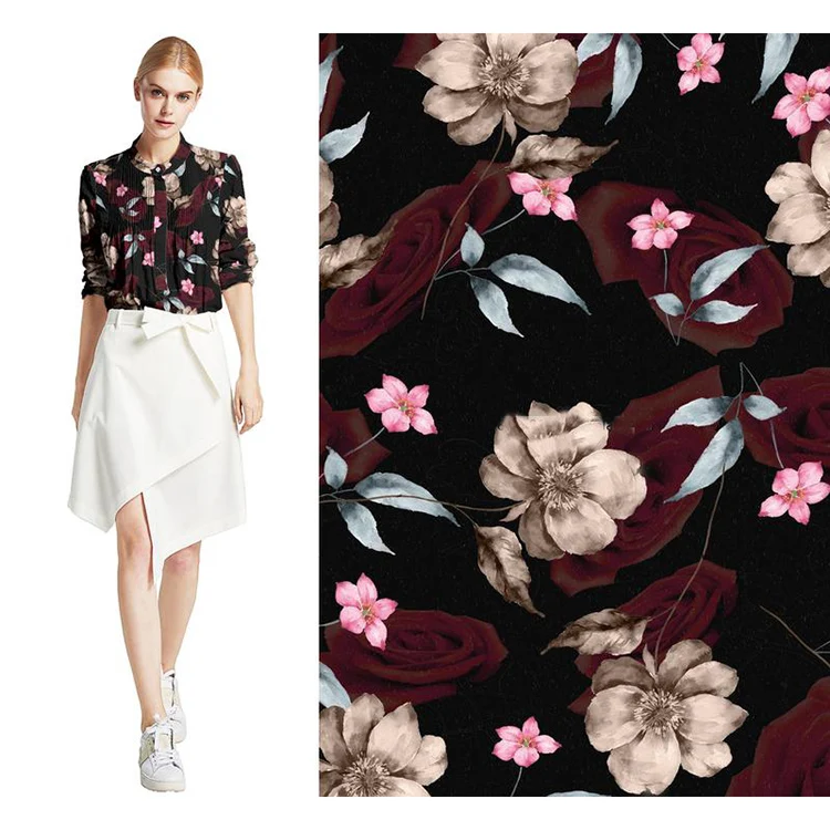 
New Products Digital Printed Custom Design Silk Habotai Fabric 