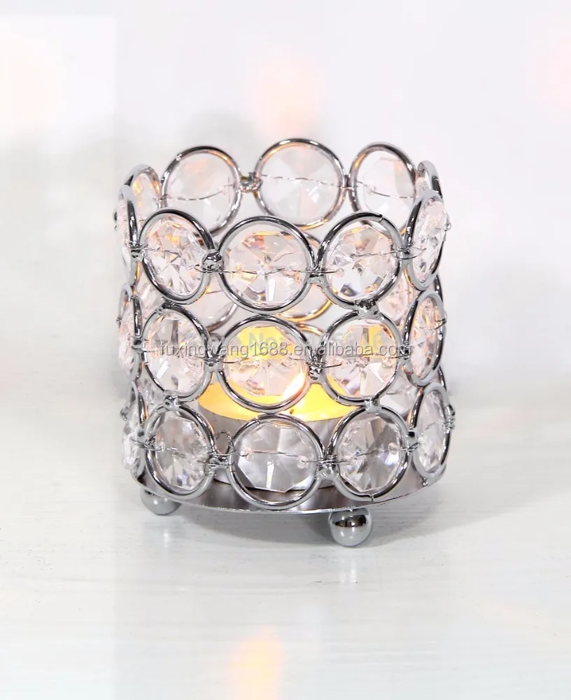 Acrylic beaded bling votive holder candle tealight holder for wedding decorations