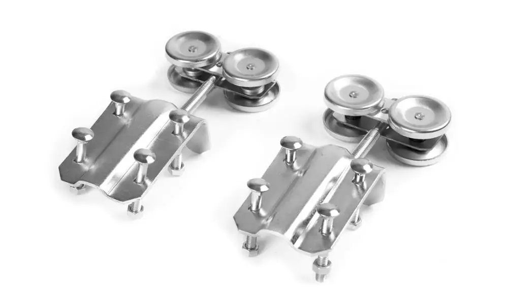 High Quality Custom Printed Eyebrow Arch Cast Iron Interior Set Sliding Wooden Door Closet Hardware Kit Wheels Hangers Roller