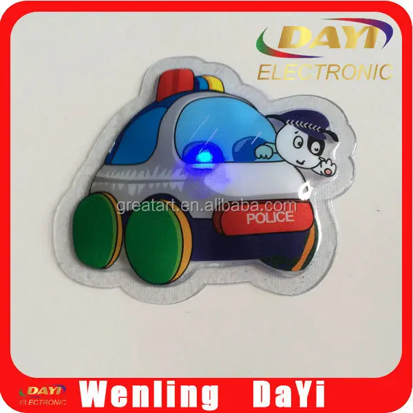 Vibration activated mini light in PVC, led pvc lights, led pvc patch lights