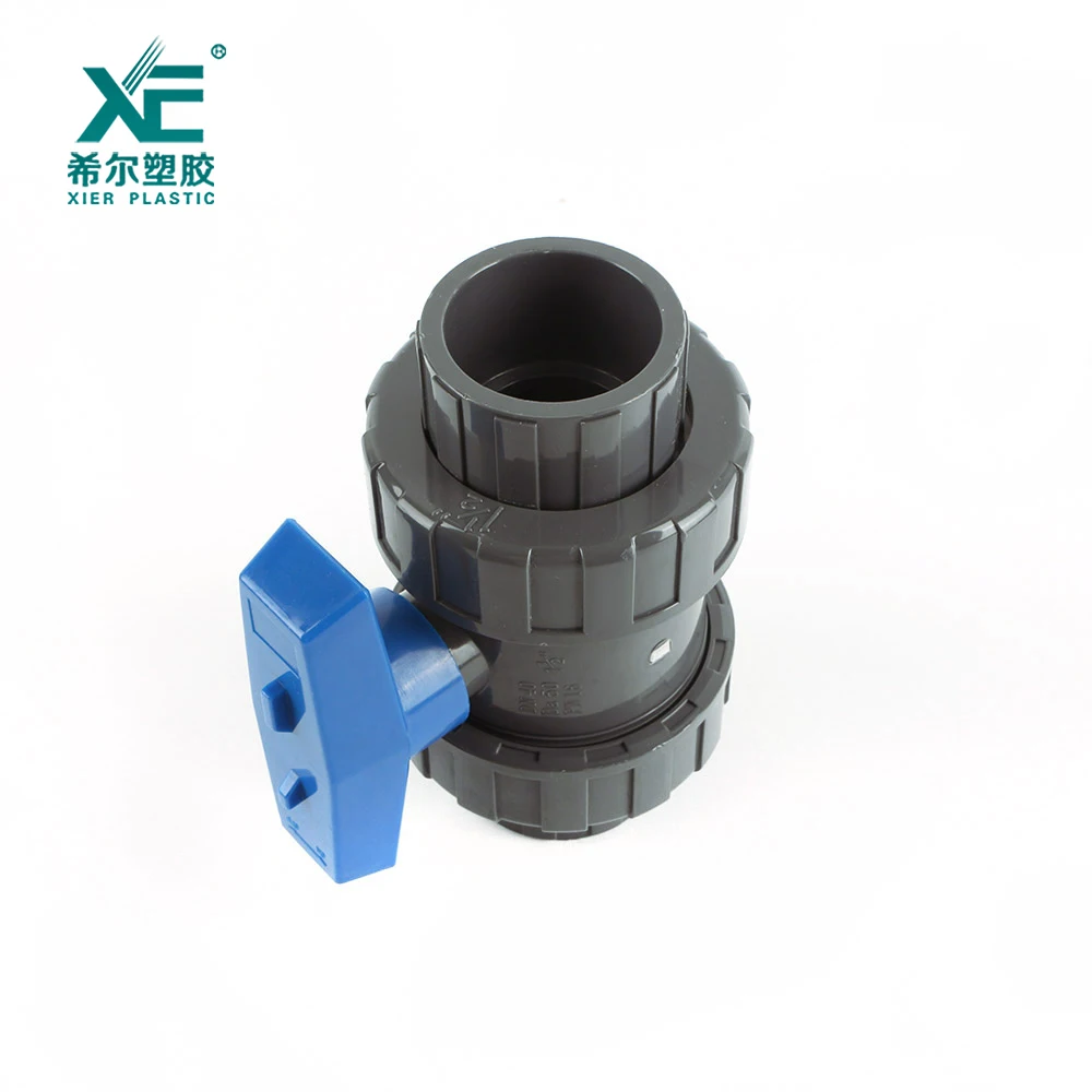 
Factory price professional blue custom handle pvc double true union ball valve 