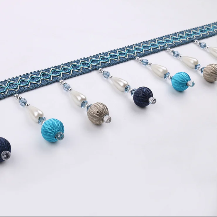Wholesale 100% Polyester Beaded Fringe For Curtain